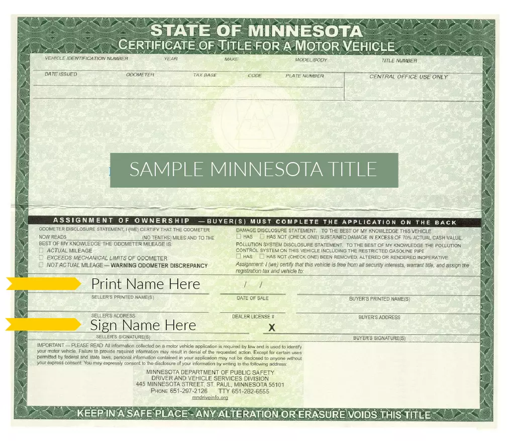How to Sign Your Car Title in Minnesota