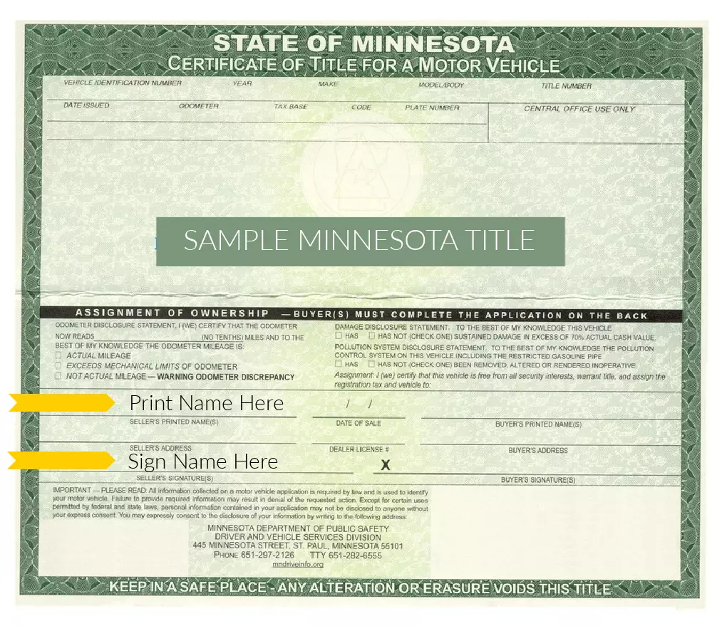 How to Sign Your Car Title in Minnesota | Sell Us Your Car